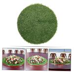 Schachtdeksel decoratie gazon eettafel decoratie tafelloper van gras tapijt bureauonderlegger placemat placemat ronde schachtafdekking groene planten