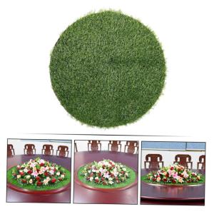 Schachtdeksel decoratie gazon eettafel decoratie tafelloper van gras tapijt bureauonderlegger placemat placemat ronde schachtafdekking groene planten