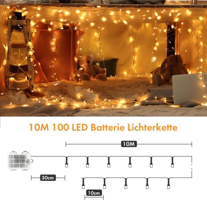 Batterij lichtketting 10 m warm wit