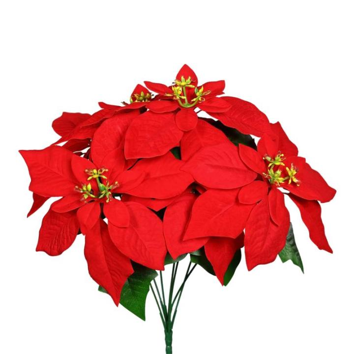 Kunstpoinsettia-boeket, 42 cm, natuurgetrouwe replica, kunstbloemen, kunstbloemen, boeket