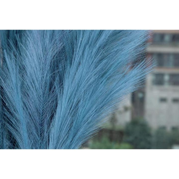 5 stks Kunstbloemen, Pampas Gras Larg Ascendant Gras Nep Bloemen Gras voor Bruiloft Boeketten Home Party Hotel Centerpieces Decoraties, Blauw
