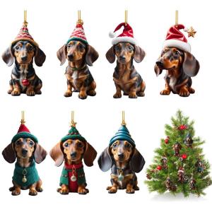 Kerstboom, 7 stuks kerst, decoratie, acryl hanger, Kerstmis, kerstboomversiering voor kerstfeest, kerstboomversiering