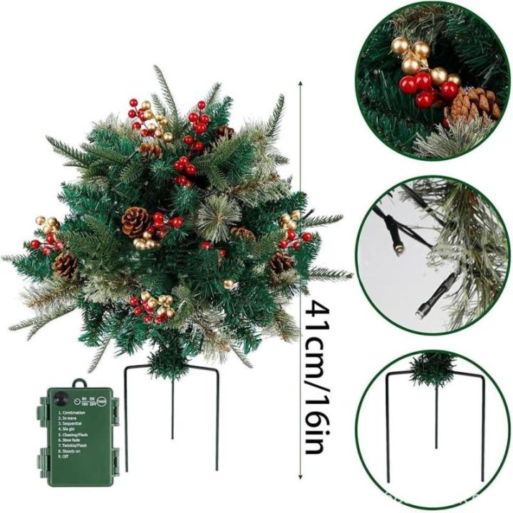 Holiday Planters, Pre Lit Planter Bushes, Holiday Planter Filler, Prelit Planter Bushes Christmas, Pre Lit Christmas Planter Filler, Prelit Planter Christmas (1PcsA)