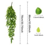 Kunstmatige eucalyptus klimop, 2 stuks, groene plastic planten wijnstok voor thuis, kantoor, tuin, bruiloft, feest, binnen- en buitenwanddecoratie