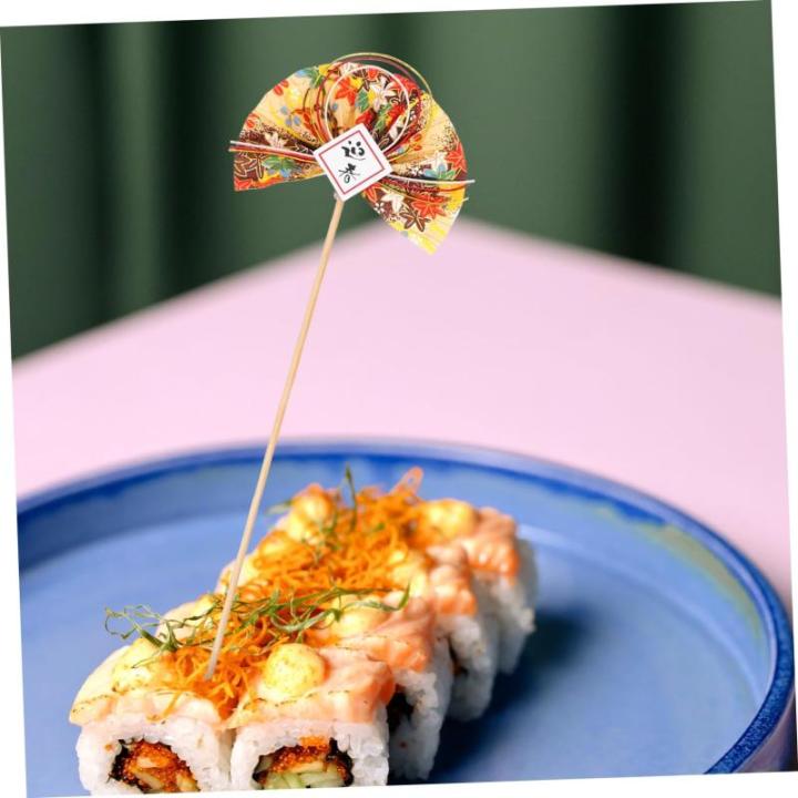 2st Blumenstab Ostern Cupcake Picks Sushi-Arrangement-Sticks Japanisches Dekor DIY-Fan-Pick Dekorative Blumenpflücker DIY Blumenarrangements Picks Blumenornamente Golden Plastik