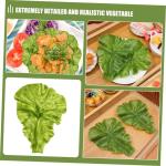 3 Sätze Pflanzliche Requisiten Kunstpflanze Künstliche Pflanzen Küchen-Dekoration Künstliches Gemüse Gemüse-Display Lebensmitteldekor Simulation Salatblatt PVC Green 4 Stück
