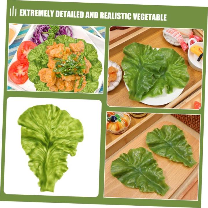3 Sätze Pflanzliche Requisiten Kunstpflanze Künstliche Pflanzen Küchen-Dekoration Künstliches Gemüse Gemüse-Display Lebensmitteldekor Simulation Salatblatt PVC Green 4 Stück
