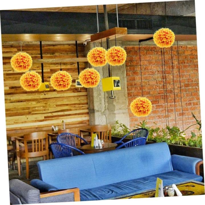 4 Stück Eukalyptus-grasball Künstliche Pflanzenkugeln Kunstpflanze Buchsbaum Formschnitt Kugeln Gefälschte Pflanzengrünkugeln Hochzeit Grasball Graspflanzenkugeln Orange Plasti