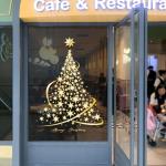 Gouden kerstboom raam klampt stickers voor glas, grote doe-het-zelf statische muur raam deur muurschildering showcase sticker sticker (1 stuks)