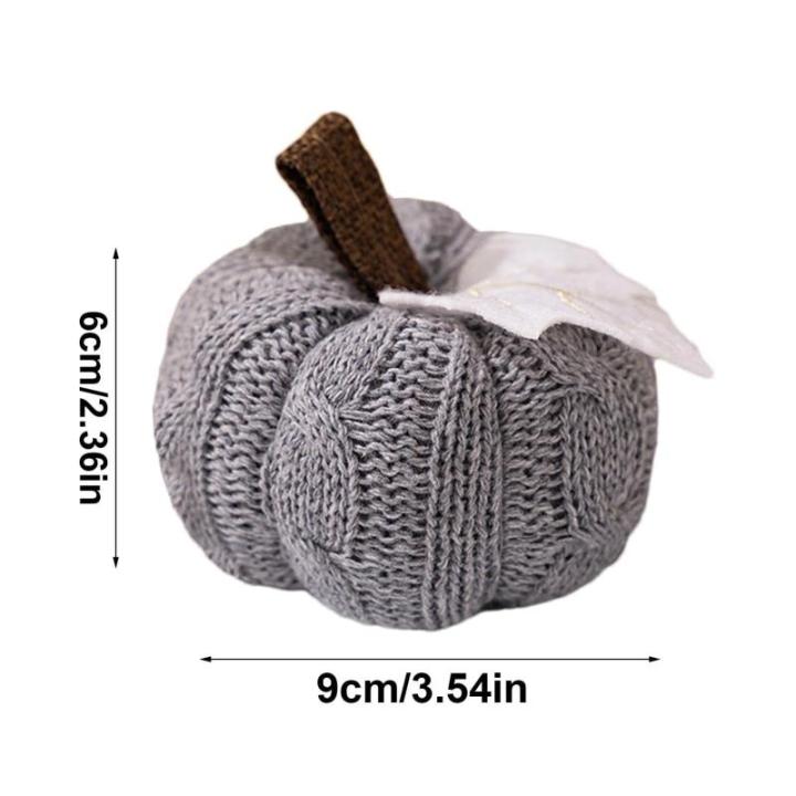 Dekorative Kürbisse für Tisch, Kürbisse, Orange, Herbstdekoration, , wiederverwendbar, gestrickt, weich, warm, dekorative Ornamente für Halloween, Ostern,