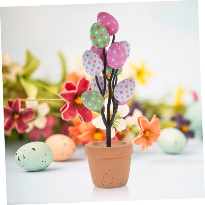 Ceramic Ornaments Osterei, Topfpflanze, Osterei, Bonsai-Statue, Osterdekoration, künstliche Eier, Tischbaum, Desktop, Ostern, Bonsai-Ornament, Mittelstück, Dekoration, Ei, Deskto