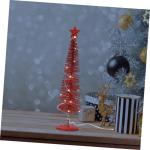 1stk Leuchtender Weihnachtsbaum Beleuchtete Birke Künstliches Baumlicht Künstlicher Gefälschter Weihnachtsbaum Bleistiftbaum Beleuchten Desktop-Weihnachtsbaum Schmiedeeisen Rot