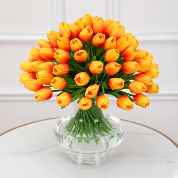 12 stuks latex kunsttulpen - nep-tulpen, , nep-tulpen, bloem met natuurlijke touch voor thuis, kantoor, bruiloftsdecoratie (rood en geel)