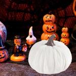 Kunstkürbisse aus Samt für Herbstdekoration für Thanksgiving und Halloween-Feiern (weiß)