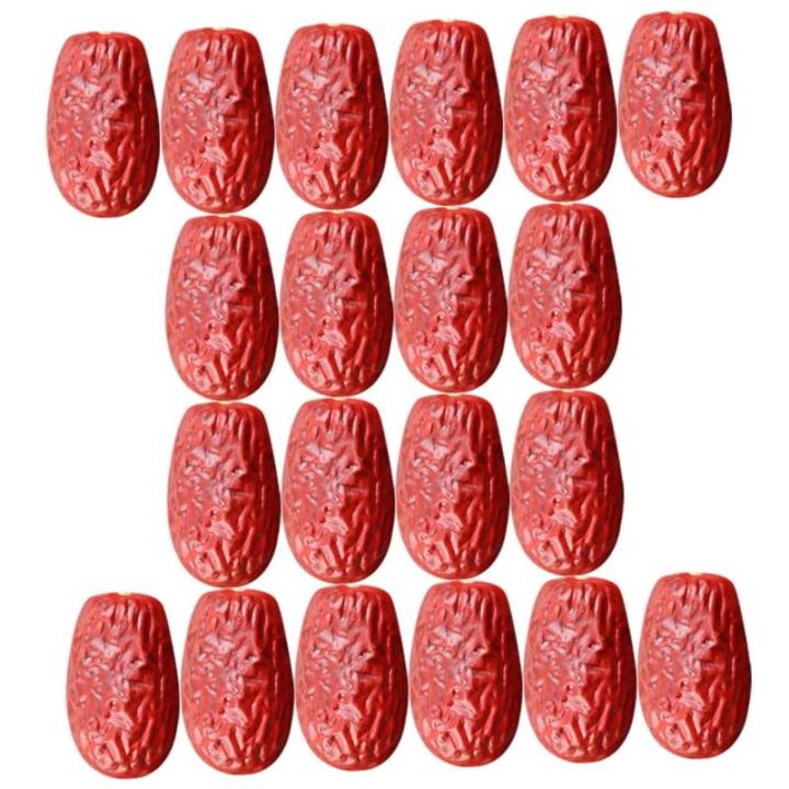 2 Sätze Simulierte Jujube Hochzeitsdeko Hochzeits Dekoration Realistisches Rotes Datum Lebensechte Nussdekoration Realistisches Datum Simulation Getrockneter Jujube 30 Stück * 2