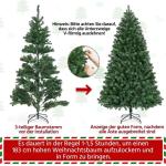 Kunstkerstboom met ledverlichting, 183 cm, met 300 meerkleurige en warmwitte lampen, 9 lichtmodi, kerstboom met 818 takken en opvouwbare metalen standaard, groen