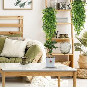 Hangende , bamboebladeren, 3 stuks, voor aan de muur, hangende planten, , , , hangend voor muur, binnen, buiten, balkon, tuin, bruiloft, decoratie