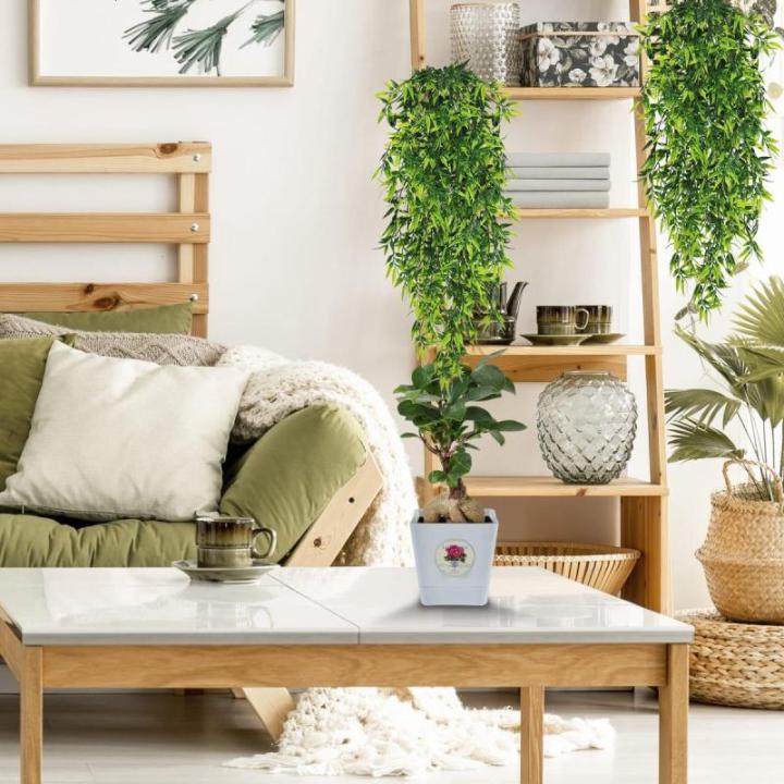 Hangende , bamboebladeren, 3 stuks, voor aan de muur, hangende planten, , , , hangend voor muur, binnen, buiten, balkon, tuin, bruiloft, decoratie