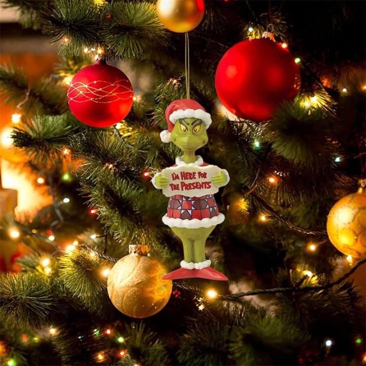 Kerstdecoratie, acryl, kerstboomversiering, groen, schattig, hangende ornamenten, kerstdecoratie, kerstversiering, feestdecoratie voor kerstfeest