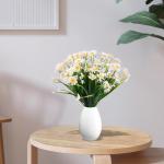4 bundels kunstmatige madeliefjes, bloemen, vervaagt niet van kunststof, UV-bestendige nepbloemen, imitatiebloemen voor tuin, faux madeliefjes wilde bloemen voor plantenbak, verand