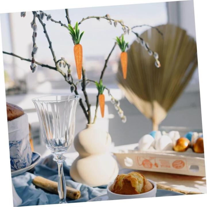 2 Sätze Karotten-Ornament Easter Decoration Ozdoby Wielkanocne Karotten Anhänger Mini-ostermöhren Karotten-dekor Festival-dekor Osterdekoration Zum Aufhängen Schaum 12 Stück *