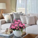 Künstlicher Blumenstrauss Azalee 33 cm Pink Kunstpflanzen Kunstblumen Künstliche Blumen Pflanzen Kunstblumenstrauß für Zuhause Tisch Büro 0516