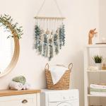 Kunstmatige hangplanten, eucalyptus, bladeren, kunstmatige planten, eucalyptus, takken, voor tuin, binnen, buiten, hangplant, kunstdecoratie, woonkamer, slaapkamer, groen en