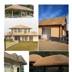Simulatie reetdakpannen van kunststof met reetdak, kunststrodakkoop, tuinhuisje, dakdecoratie, kunststro kunststro simulatiereetdakpannen voor zee en cotta