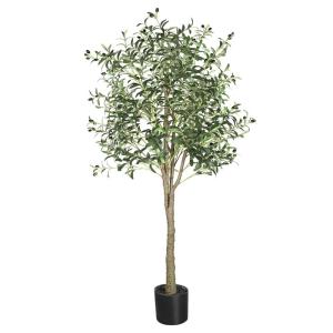 Kunstmatige olijfboom, 180 cm, kunstplant, grote olijfboom, kunstboom, ziet eruit als echt voor woonkamer, slaapkamer, kantoor, decoratie