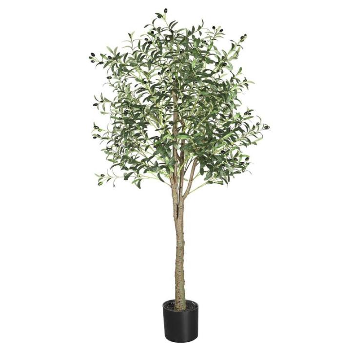 Kunstmatige olijfboom, 180 cm, kunstplant, grote olijfboom, kunstboom, ziet eruit als echt voor woonkamer, slaapkamer, kantoor, decoratie