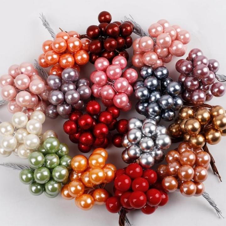 20 Stück Künstliche Beeren 12mm,Dekorative Beerenstiele,Beeren Früchte,für DIY Handwerk Dekoration,Weihnachtsbaum Weihnachtskranz Tischdeko,Hochzeit,Home Decoration,Champagner