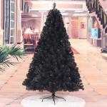 Weihnachtsdekoration Weihnachtsbaum, 5 Fuß Premium Klappbarer PVC-Weihnachtskieferbaum Mit Massiven Metallbeinen Künstlicher Weihnachtsbaum-Schwarz 150c Modisch，Black-180cm(6Ft