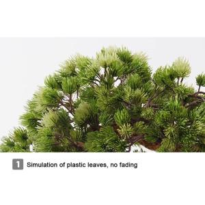 Künstlicher Bonsai-Baum Grüner künstlicher Bonsai, einladende Kiefer mit simulierter Sukkulenten-Simulation, Topfpflanze, dekorativer Bonsai-Schreibtisch-Display, gefälschte Ba