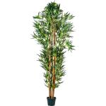 Bamboestruik, echte houten stam, kunstboom, kunstplant, keuze uit 160, 190 of 220 cm, getest op schadelijke stoffen, 220 cm