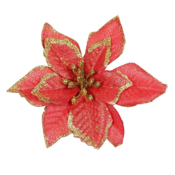 10/20/40pcs Weihnachtsbaum Dekorationen Künstliche Blumen Glitzer Faux Hochzeit Blumen Ornamente Für Weihnachtsbaum Neues Jahr Home Outdoor Dekoration