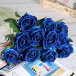 12 stuks kunstbloemen, zijden bloemen, rozen, 51 x 7 cm, kunstbloemen, bladeren en verstelbare stelen, realistische en zachte kunstbloemen voor doe-het-zelf bruiloftsfeest, Valenti
