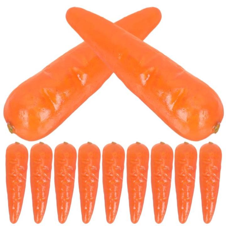 2 Sätze Künstliche Karotte Heimküche Gefälschtes Gemüse Tu So, Als Würdest Du Karotte Spielen Karotten-Display-Requisiten Karotten-dekor Lebensechte Karotte Schaum 30 Stück 