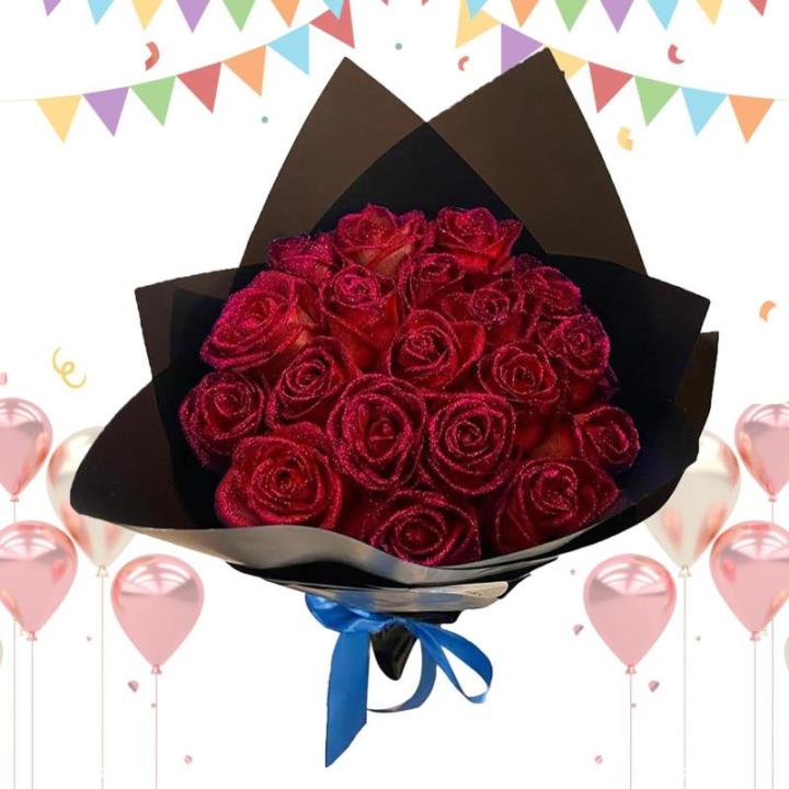 Glitzer-Rosenstrauß – Künstlicher Rosenstrauß, romantische gefälschte unsterbliche Rosenblumen | Hochzeitsstrauß, Home Party Dekoration für Freundin