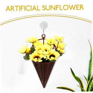 2st Simulierte Sonnenblume Kunstblumen Vor Der Haustür Künstlicher Blumenampel Künstliche Blumen Künstliche Hängende Blumen Gefälschte Blumen Künstlicher Blumenkorb Plastik 