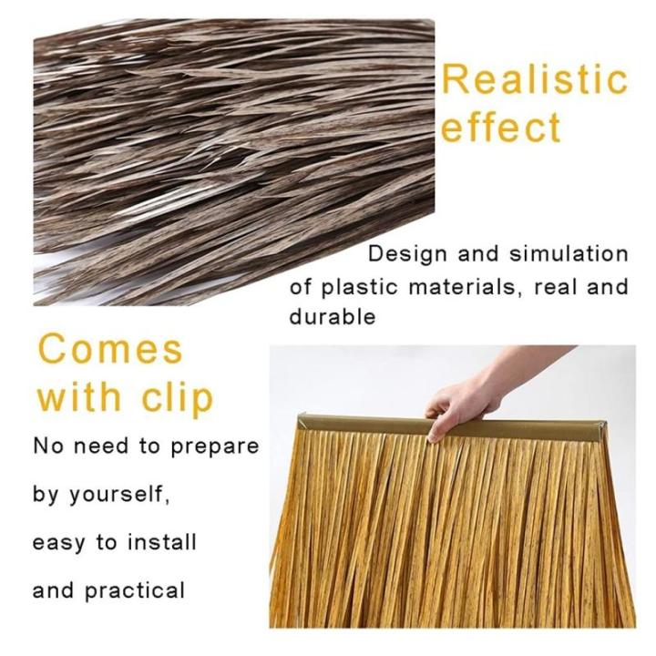 ZJGZDCPHDPB Kunststof Stro PE PVC Simulatie Stro Stro Stro Dakbedekking Kunststof Tegels Brandvast Kunststro Gazebo - Kleur: Geel D, Maat: 2 stuks (Kleur: Geel f, Maat: 1 stuk)