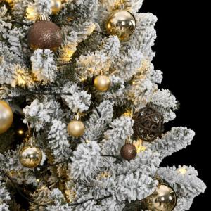 Künstlicher Weihnachtsbaum Klappbar Christbaum Kunstbaum Weihnachten Künstlicher Weihnachtsbaum Dekobaum Tannenbaum für Weihnachten Dekoration 300 LEDs & Kugeln 180 cm Grün und
