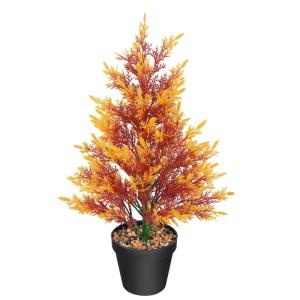 45,7 cm große Herbstbäume, kleine künstliche Pflanzen, Herbstdekoration für Zuhause, künstliche Zeder, Formschnitt, Topfbäume für Innenbereich, Büro, Bauernhaus, Outdoor, E