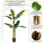 Bananenboom, kunstplant, kunstplant, banaan, 165 cm, grote kunstplant, bananenplant met 10 bladeren, kunstplant, plastic plant, decoratieve plant voor woonkamer, slaapkamer, kantoo