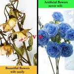 20 stuks , , namaakmini-bloemen van zijde, voor woondecoratie, bruiloften (blauw)