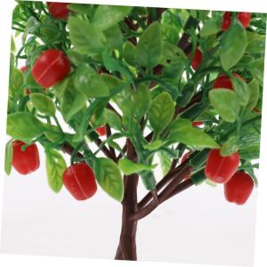 1 Satz Obstbaum-Modell Gründekor Mini-obstbaum Modelleisenbahn Baum Realistischer Pflanzenschmuck Künstlicher Pfirsichbaum Grüner Minibaum Kaktus-dekor Obstbäume Green Plastik 