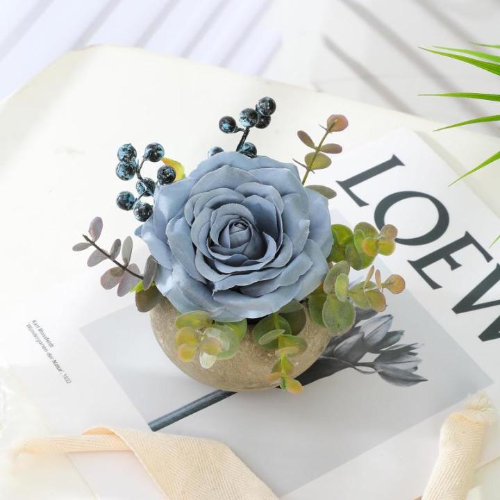 Künstliche Blume (2, Blaue Rose)