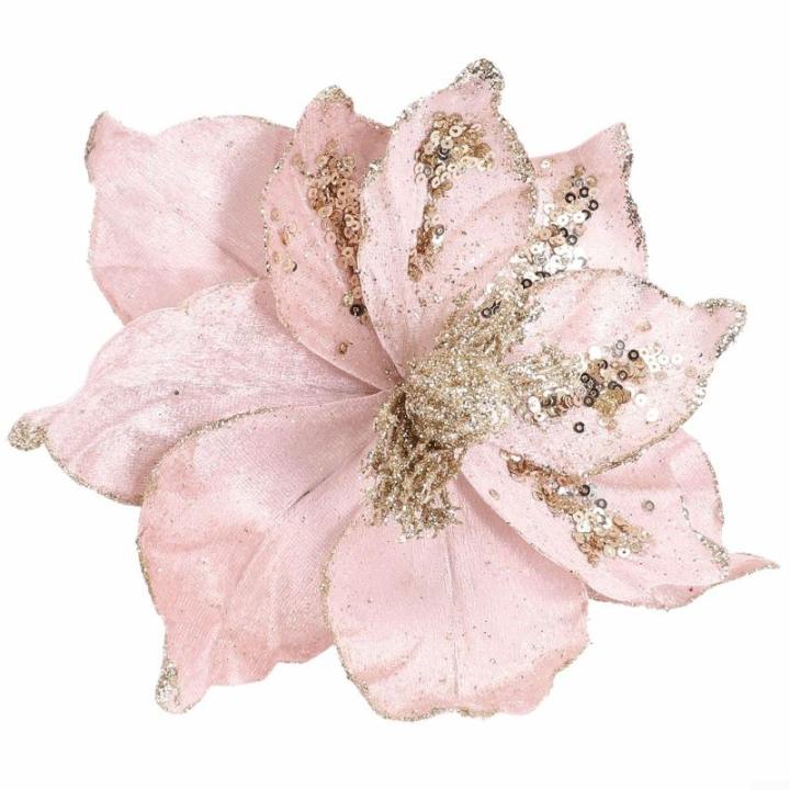 Glitzernder Weihnachtsstern, Weihnachtsbaumschmuck, hängende Dekoration für Weihnachtsbaum, Hochzeit, Party, Kranz, Dekoration (Rosa)