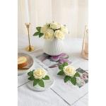 25 stks Echt uitziende Nep Rose Hoofd, Faux Bloemen Realfor DIY Bruiloft Boeketten Centerpieces Arrangementen Party Home Decorations, Beige