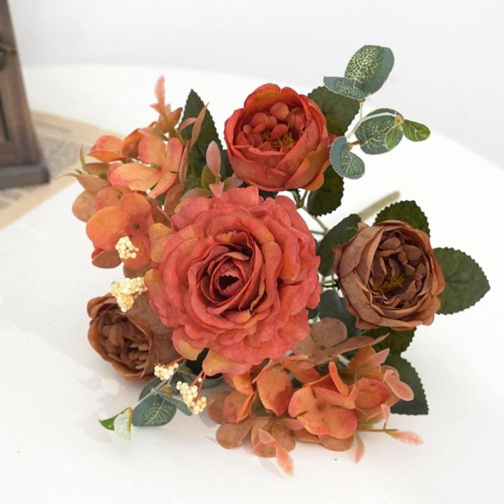 Künstliches Blumenarrangement ,Künstlicher Blumens Seidenstrauß, künstliche Pfingstrosen mit Stiel, künstliche Frühlingsblumen for die Vase, for Zuhause, Büro, Küche, Tafel
