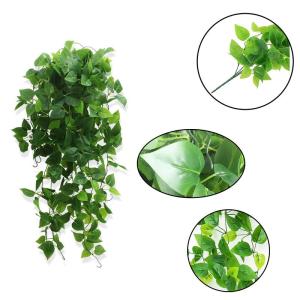 2 Stuks Kunstmatige Hangende Wijnstokken Planten Faux, Muur Hangende Planten Groen, nep Hangende klimop, voor Huis Huis Slaapkamer Tuin Binnen Buiten Hangende Mand Bruiloft Decor